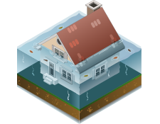 flooded house icon