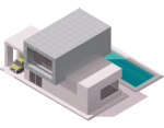 house with pool icon