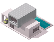 house with pool icon