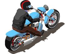 motorcycle icon with rider