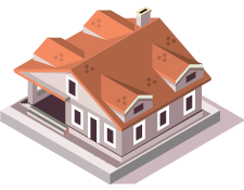 residential one story house icon