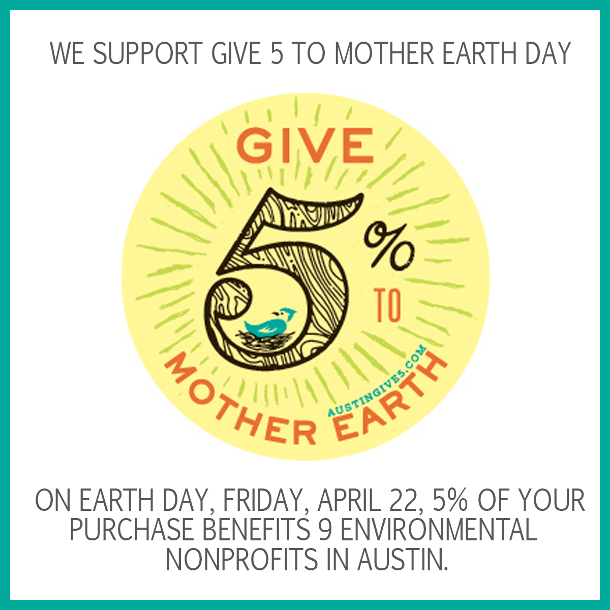 give 5 to mother earth campaign logo