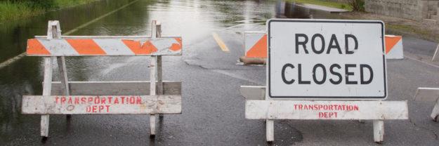 Road Closed Horizontal Flooded Street